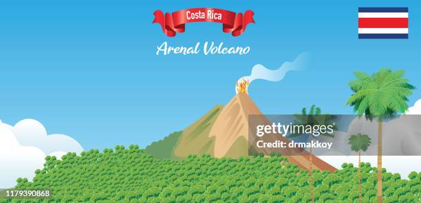 arenal volcano - costa rica volcano stock illustrations