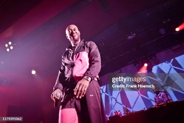 American rapper Freddie Gibbs and Madlib perform live on stage during a concert at the Astra on November 1, 2019 in Berlin, Germany.