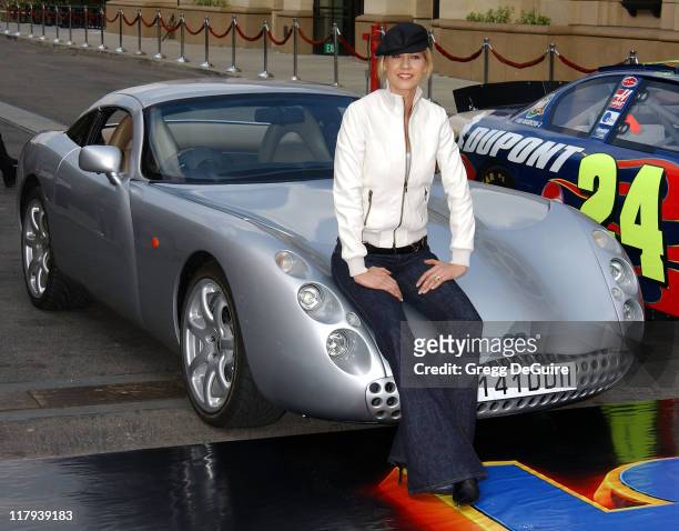 Jenna Elfman with the official "Spy Car" from the Looney Tunes: Back in Action film
