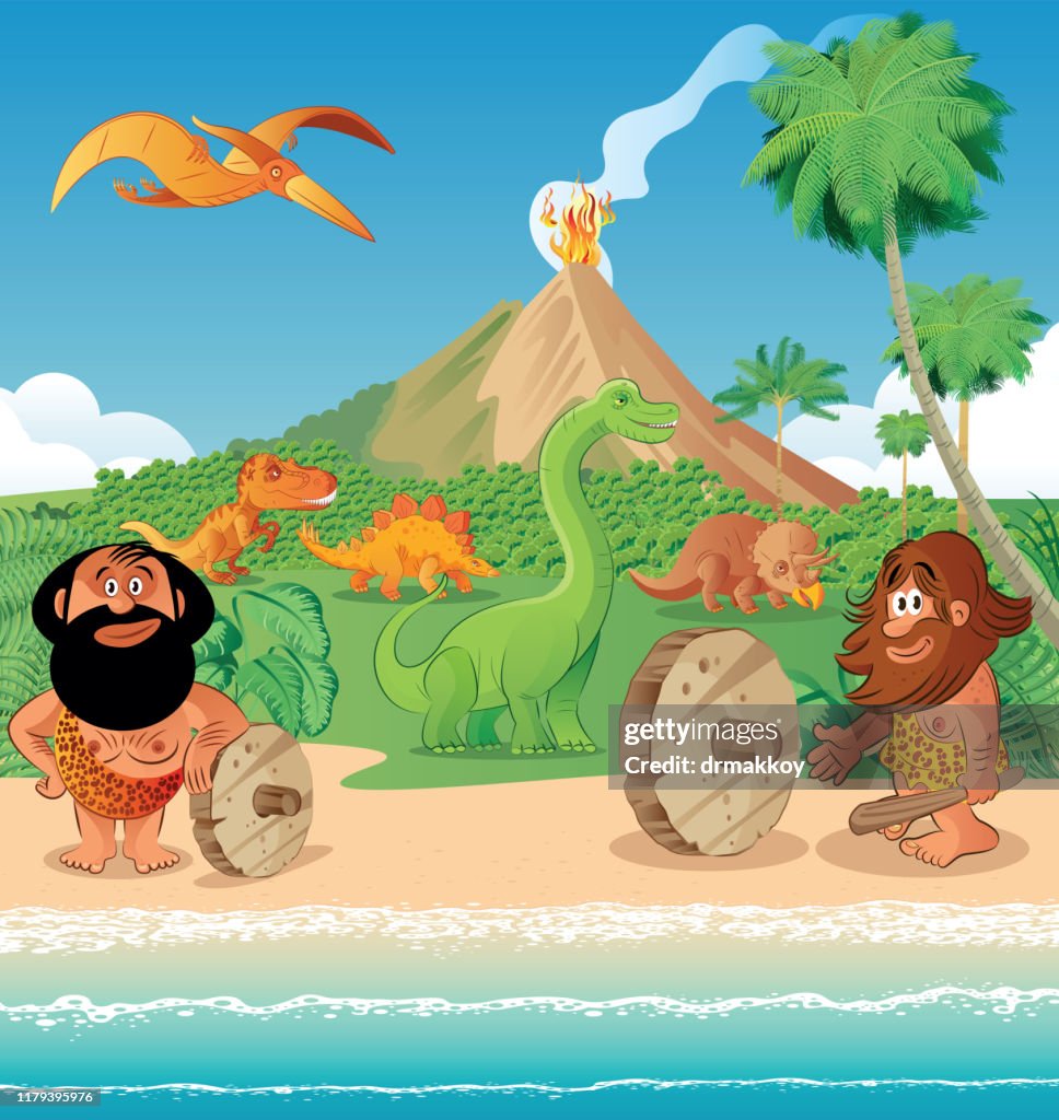 Dinosaurs and Caveman