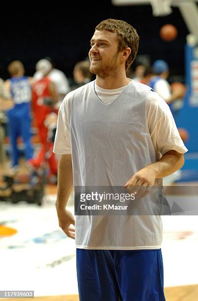 Justin Timberlake during *NSYNC's Challenge for the Children VII - Celebrity Basketball Game at Allstate Arena in Chicago, Illinois, United States.