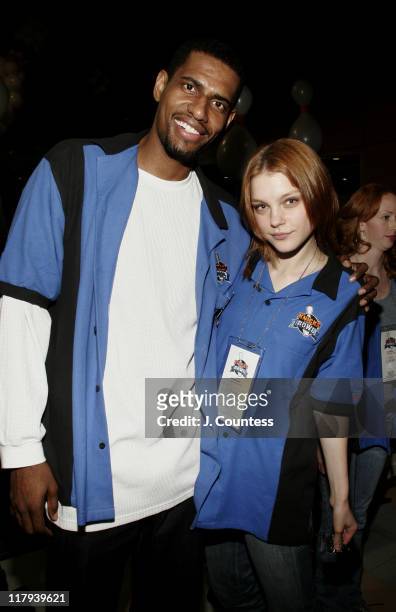 Kurt Thomas and Jessica Stam during New York Knicks Bowl 6 Benefit at Chelsea Piers in New York City, New York, United States.