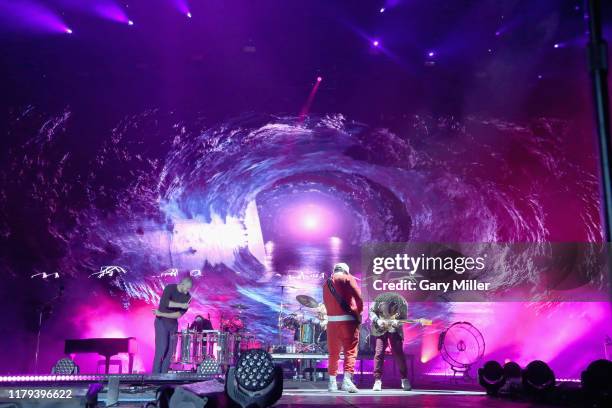 Dan Reynolds, Ben McKee and Wayne Sermon of Imagine Dragons perform in concert at Circuit of The Americas on November 1, 2019 in Austin, Texas.
