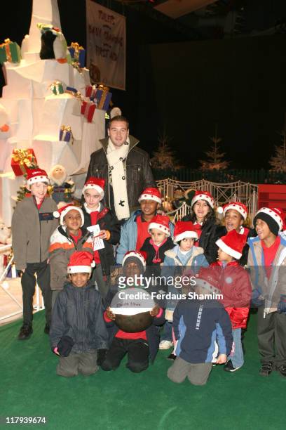 Paul Robinson and Children during Paul Robinson, England and Spurs Goalkeeping Star, Officially Opens Winter Wonderland - December 2, 2005 at Barons...
