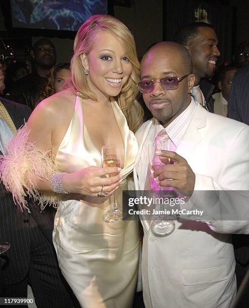 Mariah Carey and Jermaine Dupri during Mariah Carey Celebrates the Release of Her Album "The Emancipation of Mimi" and its Debut at at Cipriani in...