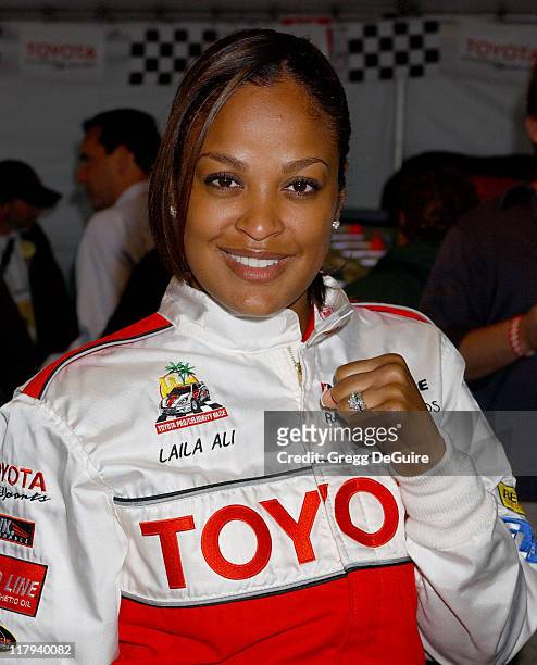 Laila Ali during 28th Annual Toyota Pro/Celebrity Race - Race Day at Streets of Long Beach in Long Beach, California, United States.