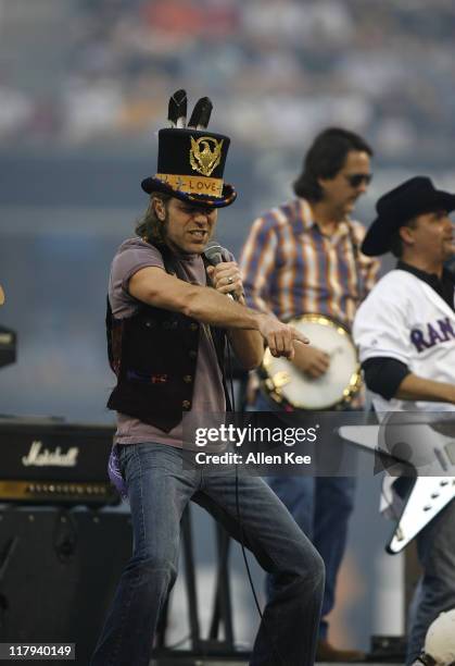 Big Kenny Alphin and John Rich of Big & Rich, perform during pregame activities for the Home Run Derby at the MLB All-Star Game 2006 at PNC Park in...