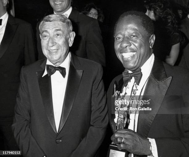 Howard Cosell and Hank Aaron during 11th Annual Sports Torch of Learning Awards Dinner at Marriot Marquis Hotel in New York City, New York, United...