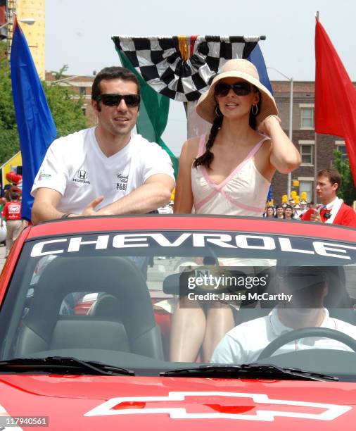 Dario Franchitti and Ashley Judd during 90th Running of The Indianapolis 500 - The Indy 500 All Star Festival Parade in Indianapolis, Indiana, United...