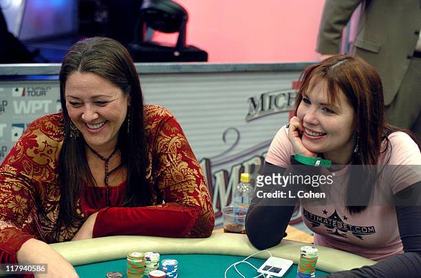 Camryn Manheim and Annie Duke, professional poker player