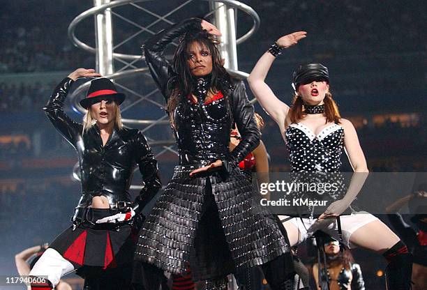 Janet Jackson during The AOL TopSpeed Super Bowl XXXVIII Halftime Show Produced by MTV at Reliant Stadium in Houston, Texas, United States.