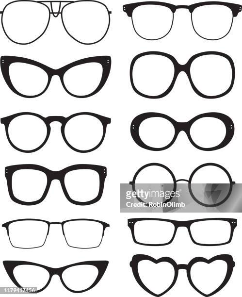 illustrations, cliparts, dessins animés et icônes de icônes de lunettes - cats eye glasses