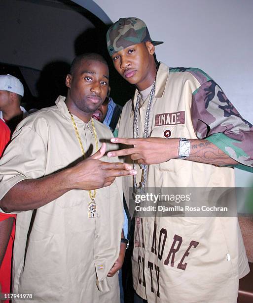 Raymond Felton and Carmelo Anthony during Hakim Warrick and Raymond Felton's Draft Party at Glo - June 28, 2005 at Glo in New York City, New York,...