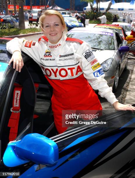 Melissa Joan Hart during 28th Annual Toyota Pro/Celebrity Race - Qualifying Day at Streets of Long Beach in Long Beach, California, United States.