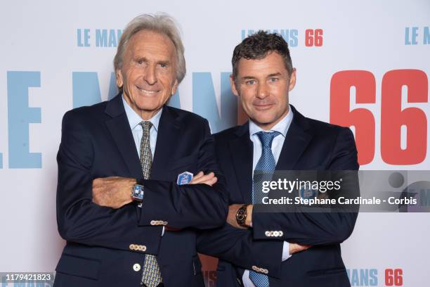 Pilots Dereck Bell and Tom Kristensen (9 times winners of the '24 hours of Le Mans' attend the "Le Mans 66" Premiere At Cinema Gaumont Champs Elysees...