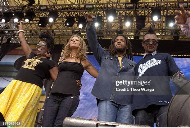 Rita Marley, Fergie of Black Eyed Peas, Stephen Marley, and apl.de.ap of Black Eyed Peas
