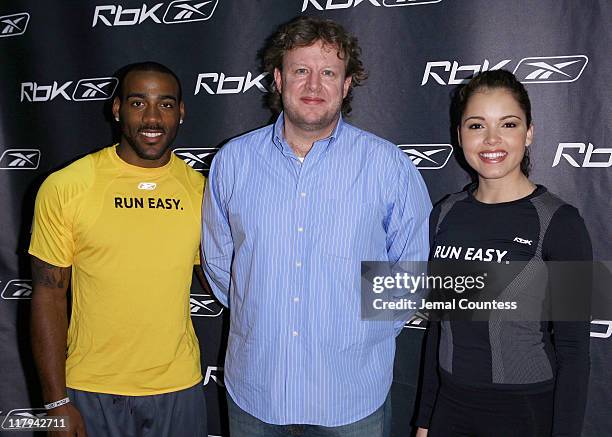 Deangelo Hall, Reebok CMO Uli Becker and Susie Castillo