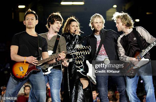 Shania Twain during Super Bowl XXXVII - AT&T Wireless Super Bowl XXXVII Halftime Show - Rehearsal at Qualcomm Stadium in San Diego, California,...