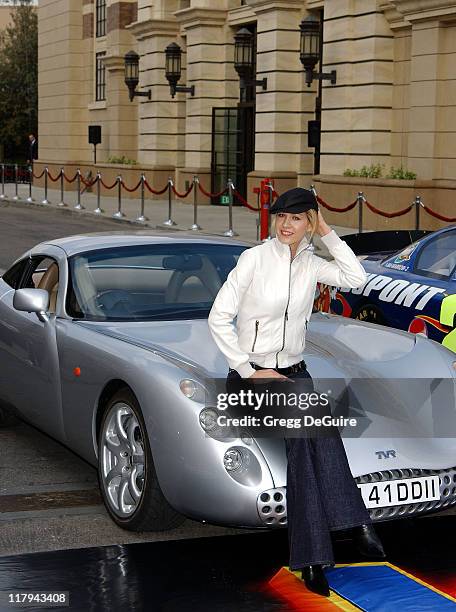 Jenna Elfman with the official "Spy Car" from the Looney Tunes: Back in Action film