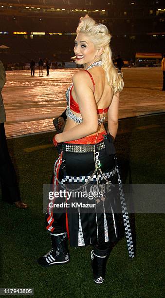 Gwen Stefani during Super Bowl XXXVII - AT&T Wireless Super Bowl XXXVII Halftime Show - Rehearsal at Qualcomm Stadium in San Diego, California,...