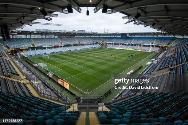 General view of Gamla Ullevi ahead of the Allsvenskan match between IFK Goteborg and Ostersunds FK at Gamla Ullevi on November 02, 2019 in...