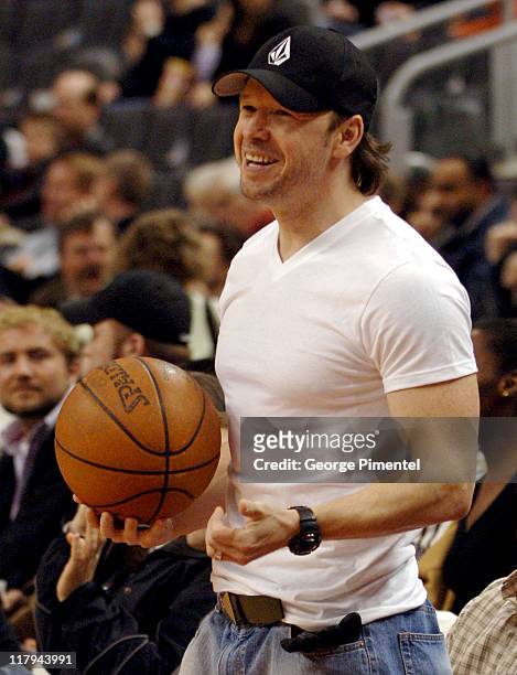 Donnie Wahlberg during Donnie Wahlberg Attends The Toronto Raptors vs Minnesota Timberwolves Game - March 24, 2006 at Air Canada Centre in Toronto,...