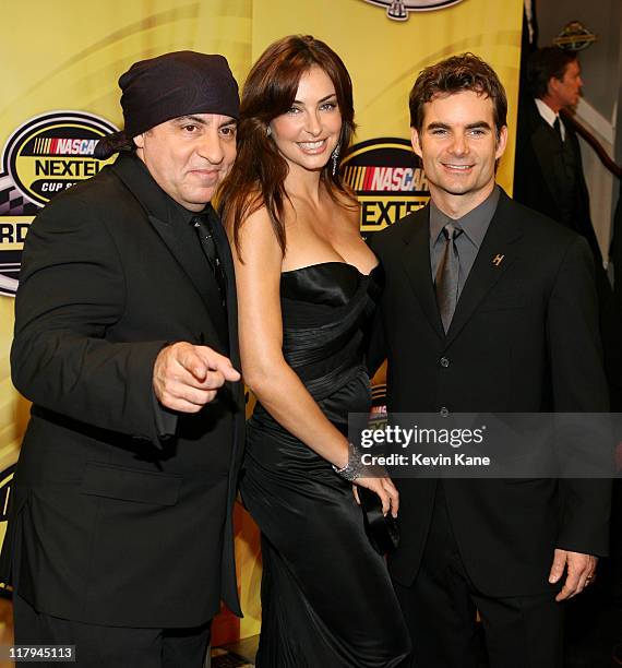 Driver Jeff Gordon with his wife, Ingrid Vandebosch pose with Steven Van Zandt during arrivals for the 2006 NASCAR nextel Cup Series Awards Banque,...