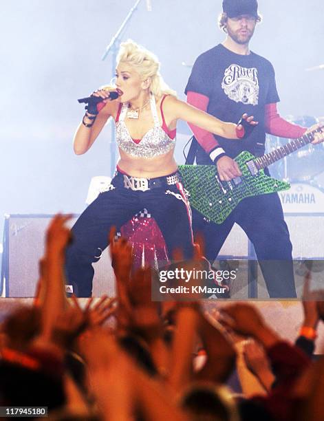 Gwen Stefani during Super Bowl XXXVII - AT&T Wireless Super Bowl XXXVII Halftime Show - Rehearsal at Qualcomm Stadium in San Diego, California,...