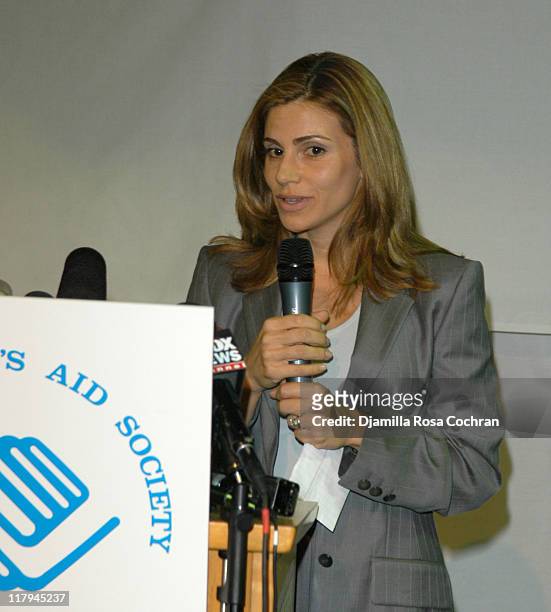 Cynthia Rodriguez during Alex Rodriguez and Cynthia Rodriguez Donate $200,000 to The Children's Aid Society at Salome Urena Middle Academies in New...