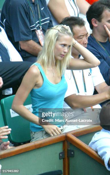 Bec Cartwright, who is Lleyton Hewitt's pregnant wife, at the 2006 French Open in Paris, France - June 5, 2006