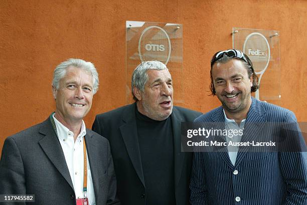 Jean-Pierre Castaldi and Henri Leconte arrives in the 'Village', the VIP area of the French Open at Roland Garros arena in Paris, France on June 7,...