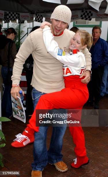Melissa Joan Hart and husband Mark Wilkerson during 28th Annual Toyota Pro/Celebrity Race - Race Day at Streets of Long Beach in Long Beach,...