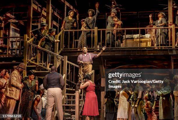 American baritone Eric Owens and soprano Angel Blue perform at the final dress rehearsal prior to the premiere of the new Metropolitan Opera, Dutch...