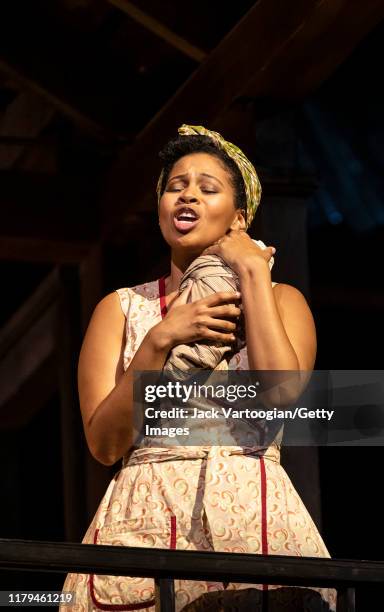 South African soprano Golda Schultz performs 'Summertime' at the final dress rehearsal prior to the premiere of the new Metropolitan Opera, Dutch...