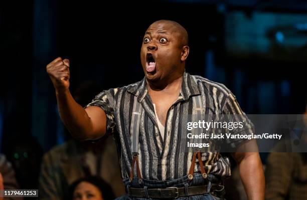 American bass-baritone Alfred Walker performs at the final dress rehearsal prior to the premiere of the new Metropolitan Opera, Dutch National Opera,...