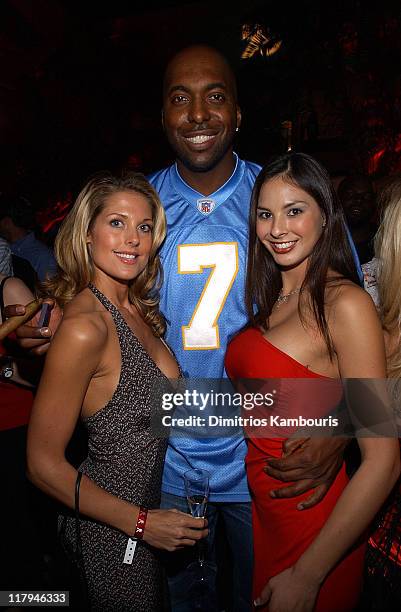 Tanya Ballinger, John Salley and Kitana Baker during Super Bowl XXXVII - Hugh Hefner and Playboy Host Playboy's Fourth Annual Super Saturday Night -...