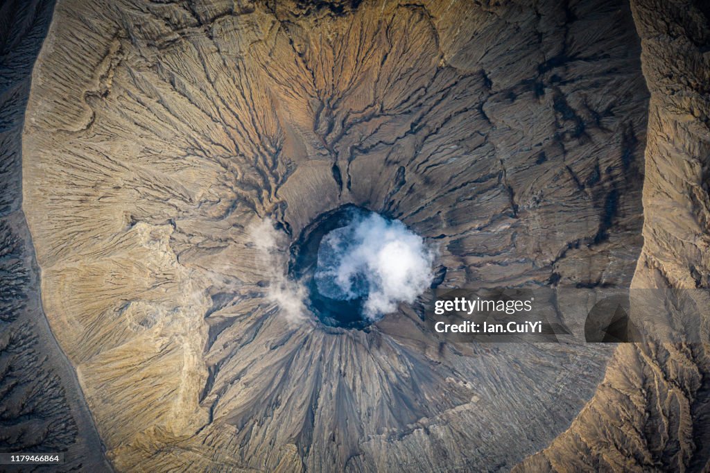 Aerial view of Mount Semeru volcano, Mount Bromo, East Java, Indonesia