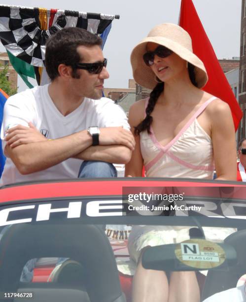 Dario Franchitti and Ashley Judd during 90th Running of The Indianapolis 500 - The Indy 500 All Star Festival Parade in Indianapolis, Indiana, United...