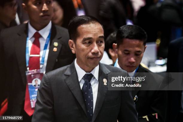 Indonesian President Joko Widodo attends the 35th ASEAN Summit Plenary Session at IMPACT Muang Thong Thani in Nonthaburi, Thailand on November 2,...