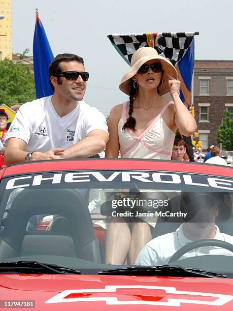 Dario Franchitti and Ashley Judd during 90th Running of The Indianapolis 500 - The Indy 500 All Star Festival Parade in Indianapolis, Indiana, United...