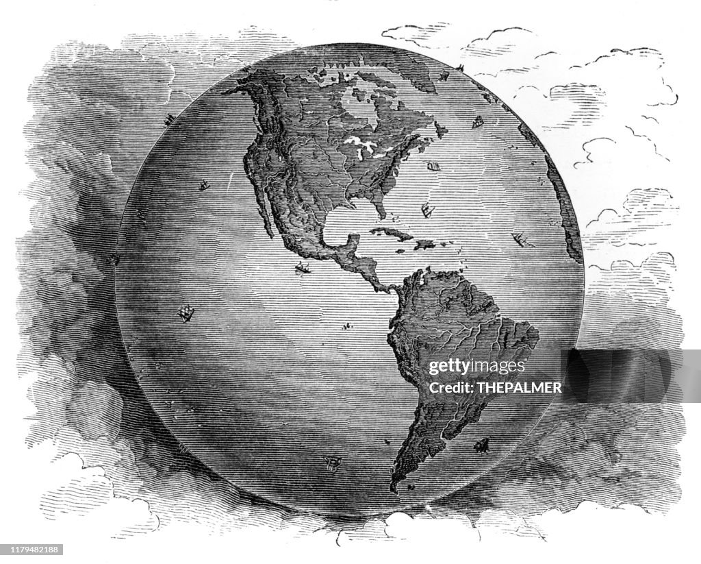 Karte Westliche Hemisphäre1881
