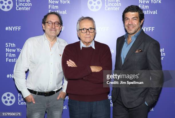 Co-president and co-founder of Sony Pictures Classics Michael Barker, director Marco Bellocchio and actor Pierfrancesco Favino attend the "The...