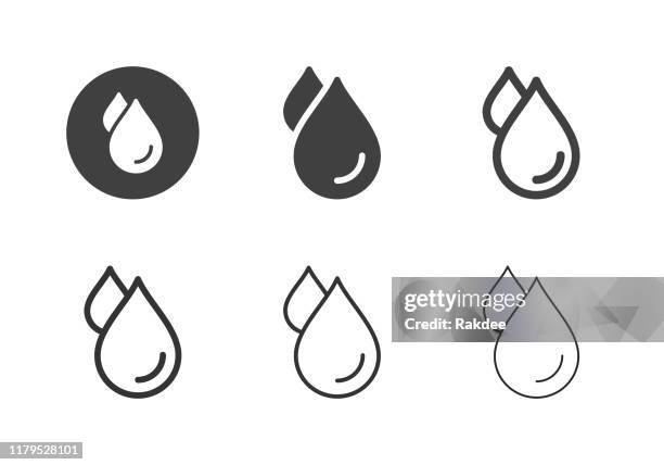 water drop icons - multi series - water stock illustrations