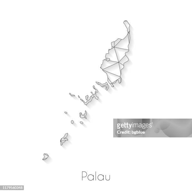 帕勞地圖連接 - 白色背景上的網路網格 - 帛琉 幅插畫檔、美工圖案、卡通及圖標