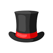 Illustration of black top hat.