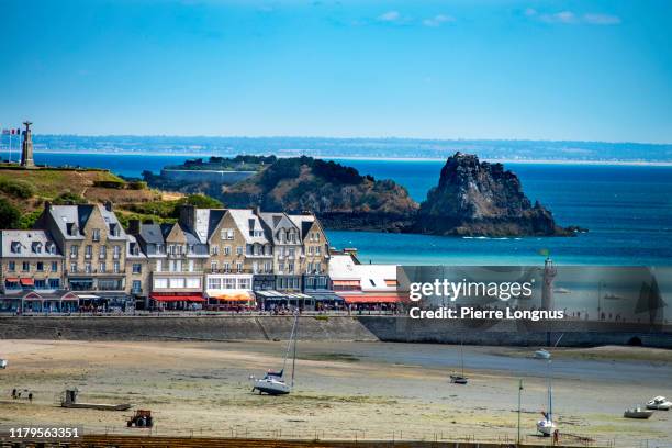 city of cancale in brittany, architecture and coastline - cancale stock pictures, royalty-free photos & images