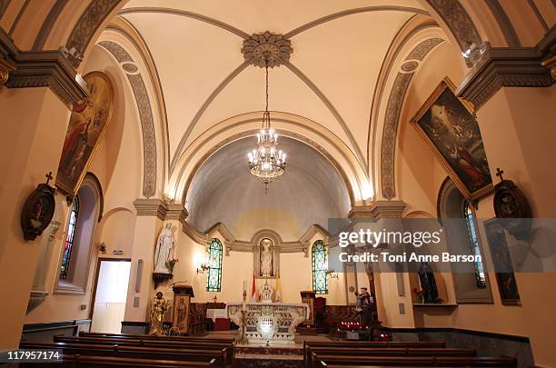 Inside view of Sainte Devote church prior to the upcoming Monaco royal wedding on June 10, 2011 in Monaco, Monaco.