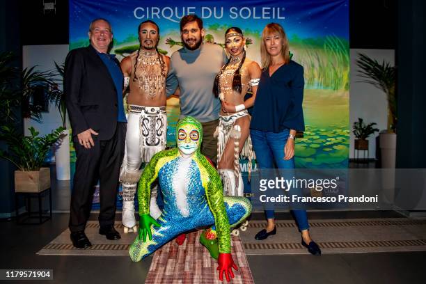 Gianmario Longoni, Massimo Medini, Clemente Zard, Denisi Garcia Sorta, Marzia Ginocchio and Luis Moier attends at Cirque Du Soleil Totem Presentation...