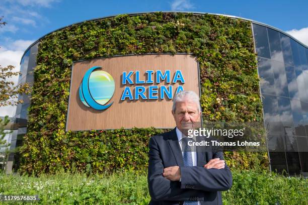 Dietmar Hopp pictured in front of the "Klima Arena," or Climate Arena, on October 7, 2019 in Sinsheim, Germany. The Climate Arena, a project of the...