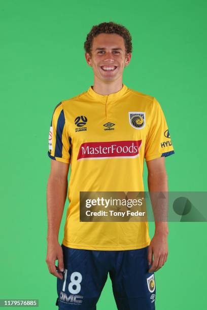 Gianni Stensness poses during the Central Coast Mariners 2019/20 A-League headshots session at Central Coast Stadium on October 07, 2019 in Gosford,...